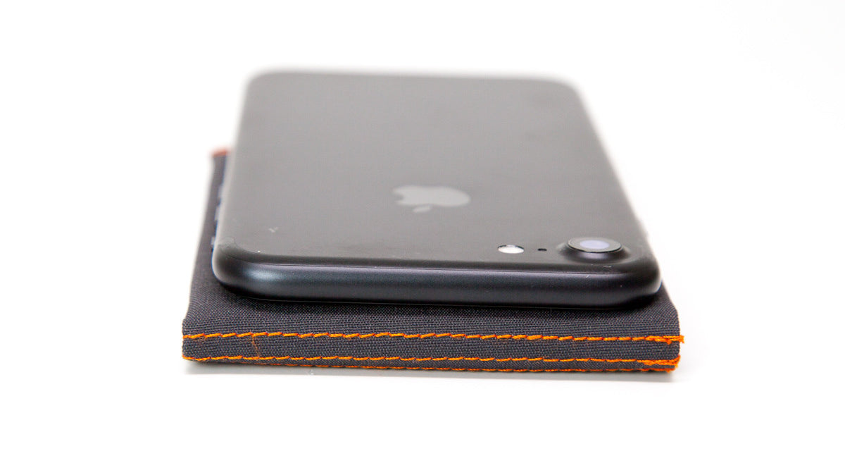Charcoal/Orange Thin Slim Fold Wallet