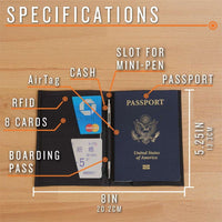 Passport Wallet with AirTag Pocket