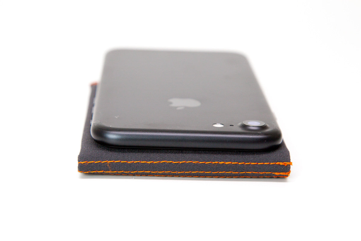 Charcoal/Orange Thin Slim Fold Wallet