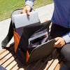 Slim Pack 2.0 Minimalist Commuter Backpack in Black/Orange